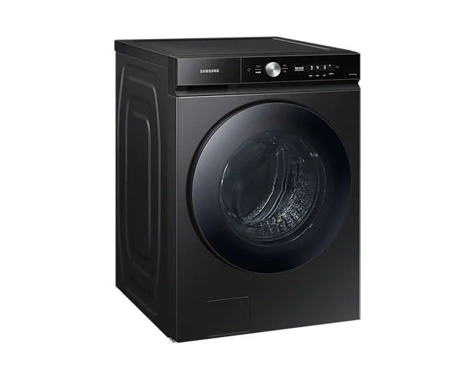 Samsung WF53BB8700AVUS Bespoke 6.1 cu. ft. Ultra Capacity Front load Washer with Super Speed Wash and AI Smart Dial In Black Stainless Steel