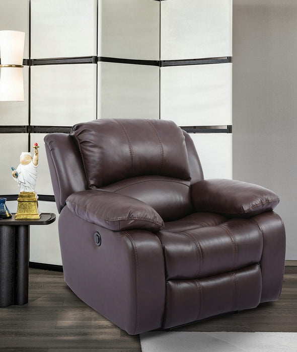 BonnyLynn 8251 Genuine Leather & Match Sofa, Love and Chair Set with Manual Reclining