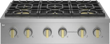 Monogram ZGU366NTSS 36" Professional Gas Rangetop with 6 Burners