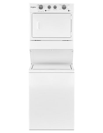 Whirlpool YWET4027HW 4.0 cu.ft I.E.C. Electric Stacked Laundry Center 9 Wash cycles and AutoDry™ - White