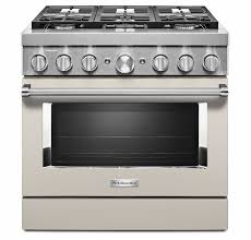 KitchenAid KFDC506JMH 36'' Smart Commercial-Style Dual Fuel Range with 6 Burners in Milkshake