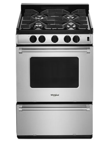 Whirlpool WFG500M4HS 24-inch Freestanding Gas Range with Sealed Burners in Stainless Steel