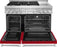 KitchenAid KFGC558JPA 48'' Smart Commercial-Style Gas Range with Griddle in Passion Red