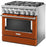 KitchenAid KFDC506JSC 36'' Smart Commercial-Style Dual Fuel Range with 6 Burners in Scorched Orange