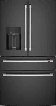 GE Cafe CXE22DP3PD1 22.3 cu. ft. Smart Four-Door French Door Refrigerator in Black Stainless Steel