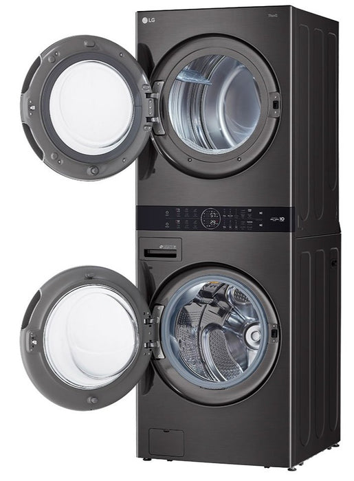 LG WKEX200HBA Single Unit Front Load LG WashTower with Centre Control™ 5.2 cu. ft. Washer and 7.4 cu. ft. Electric Dryer