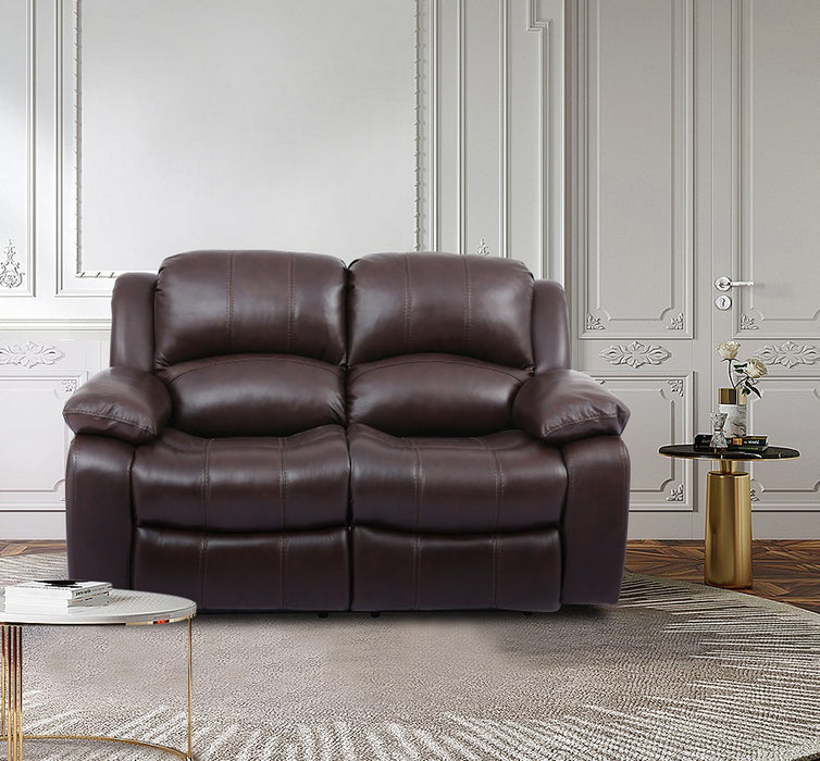 BonnyLynn 8251 Genuine Leather & Match Sofa, Love and Chair Set with Manual Reclining