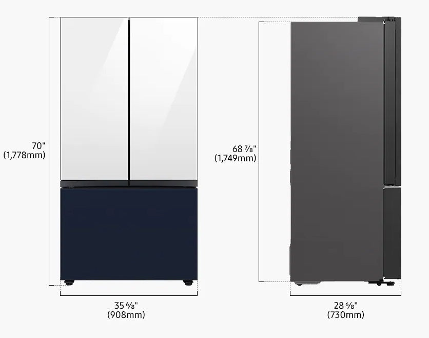 Samsung 36" BESPOKE Counter-Depth Refrigerator with Beverage Center - Charcoal Glass