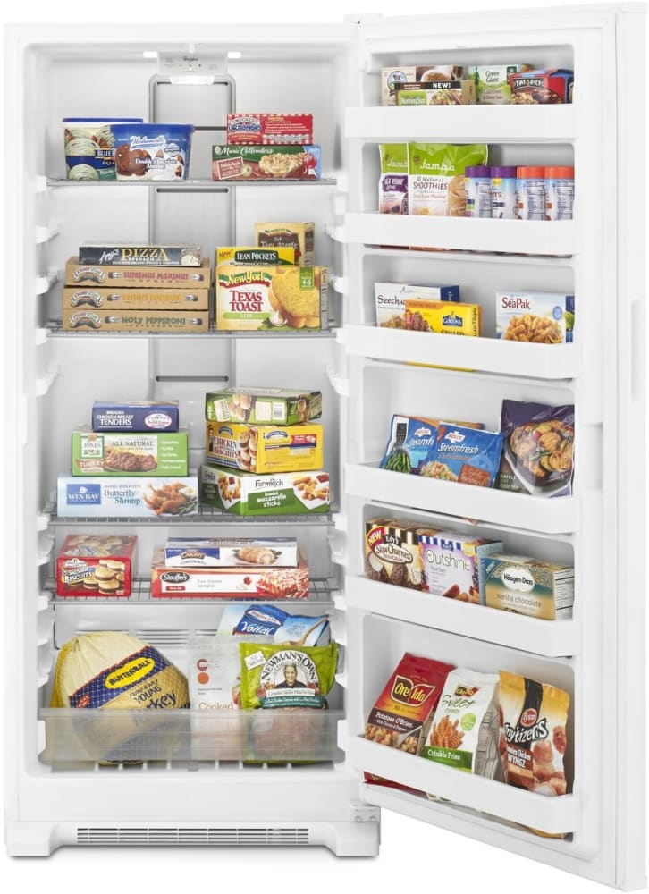 Whirlpool WZF34X18DW 18 Cube Feet Upright Freezer with LED Lighting In White