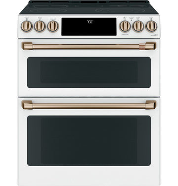 GE Cafe CCES750P4MW2 7 cu ft. Electric Double Oven Slide-In Range In Matte White