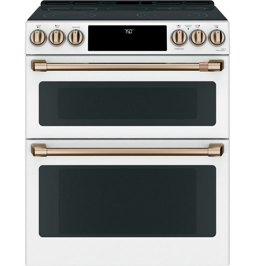 GE Cafe CCES750P4MW2 7 cu ft. Electric Double Oven Slide-In Range In Matte White