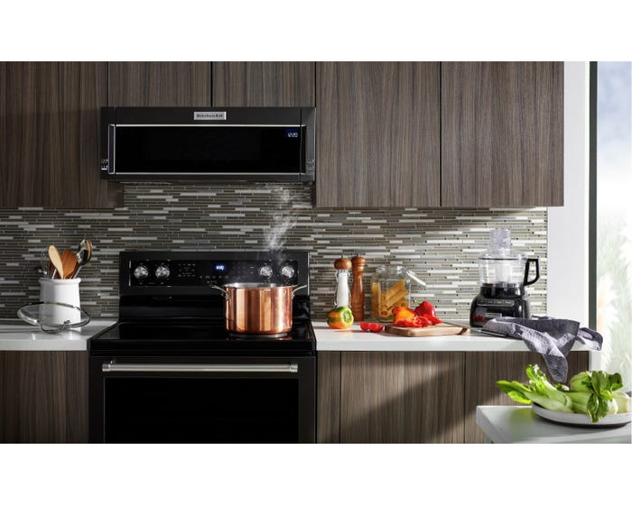 KitchenAid YKMLS311HBS 1000-Watt Low Profile Microwave Hood Combination in Black Stainless Steel with PrintShield™ Finish