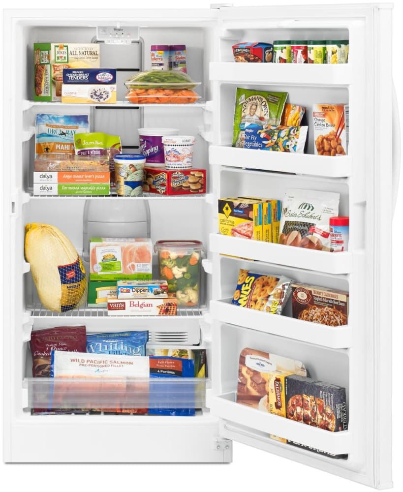 Whirlpool WZF57R16FW 34 Inch 16 Cube Feet Freestanding Upright Freezer In White